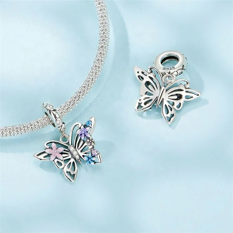 Amarante Jewelry Floral Butterfly Dangle Charm