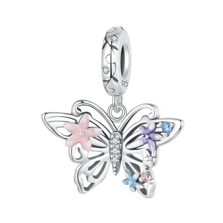 Amarante Jewelry Floral Butterfly Dangle Charm