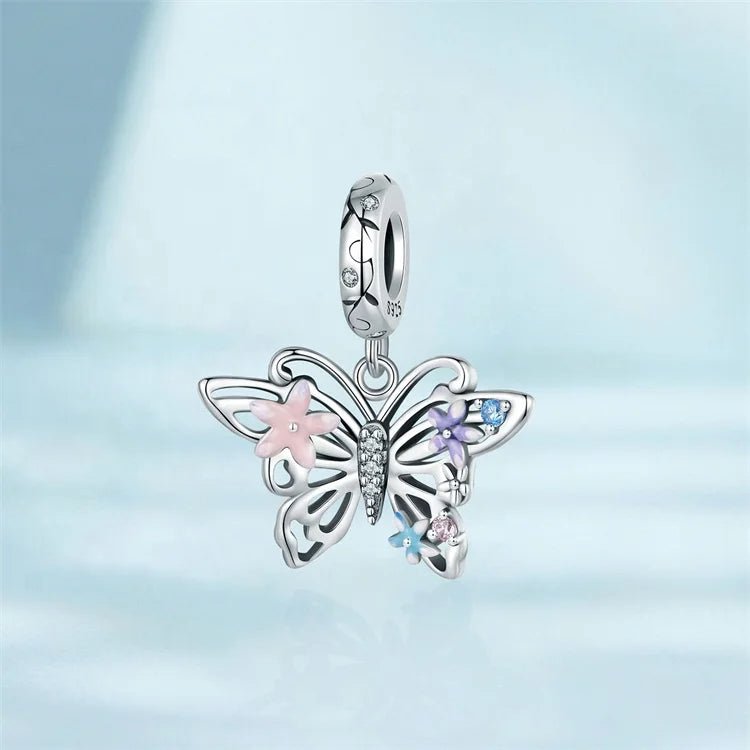 Amarante Jewelry Floral Butterfly Dangle Charm