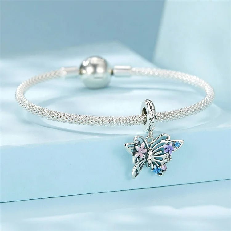 Amarante Jewelry Floral Butterfly Dangle Charm