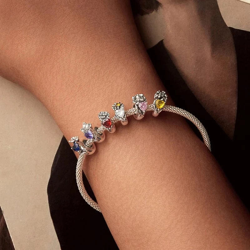 Amarante Jewelry Floral Heart Birthstone Charms
