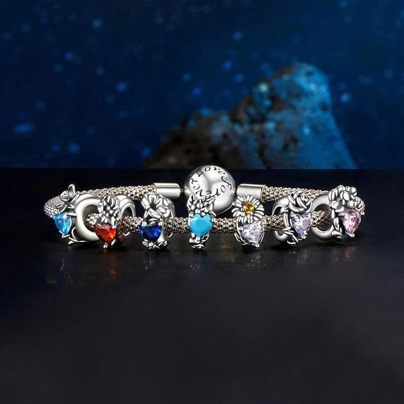 Amarante Jewelry Floral Heart Birthstone Charms