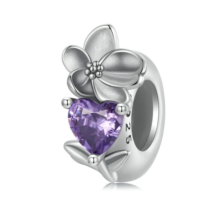 Amarante Jewelry Floral Heart Birthstone Charms