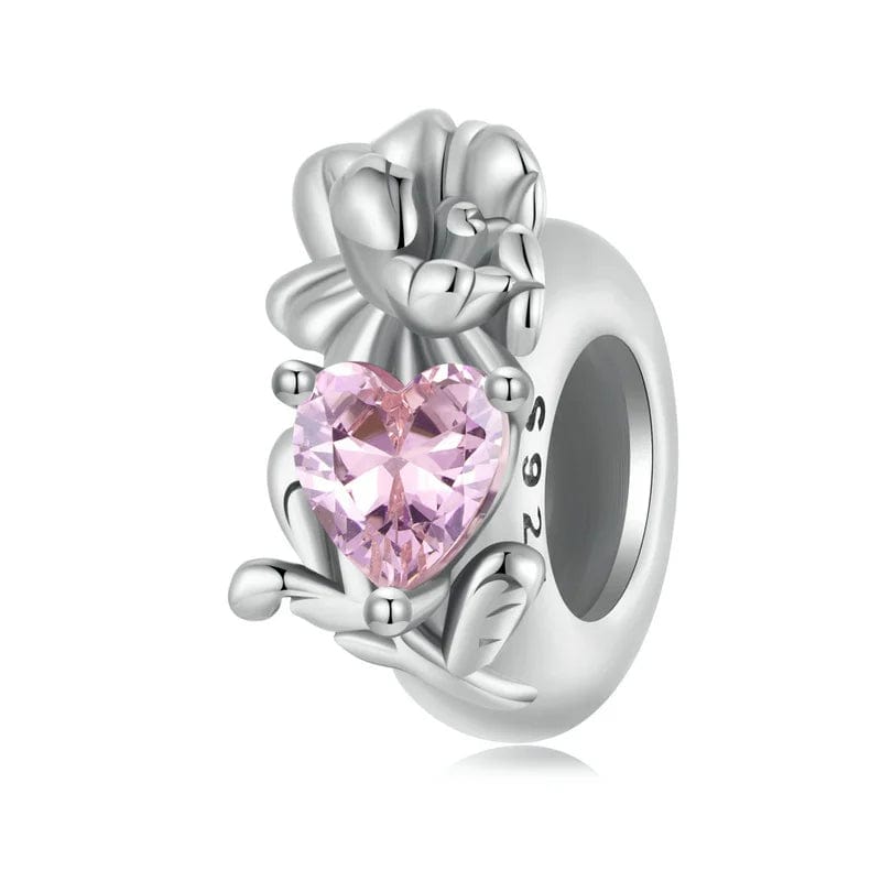 Amarante Jewelry Floral Heart Birthstone Charms