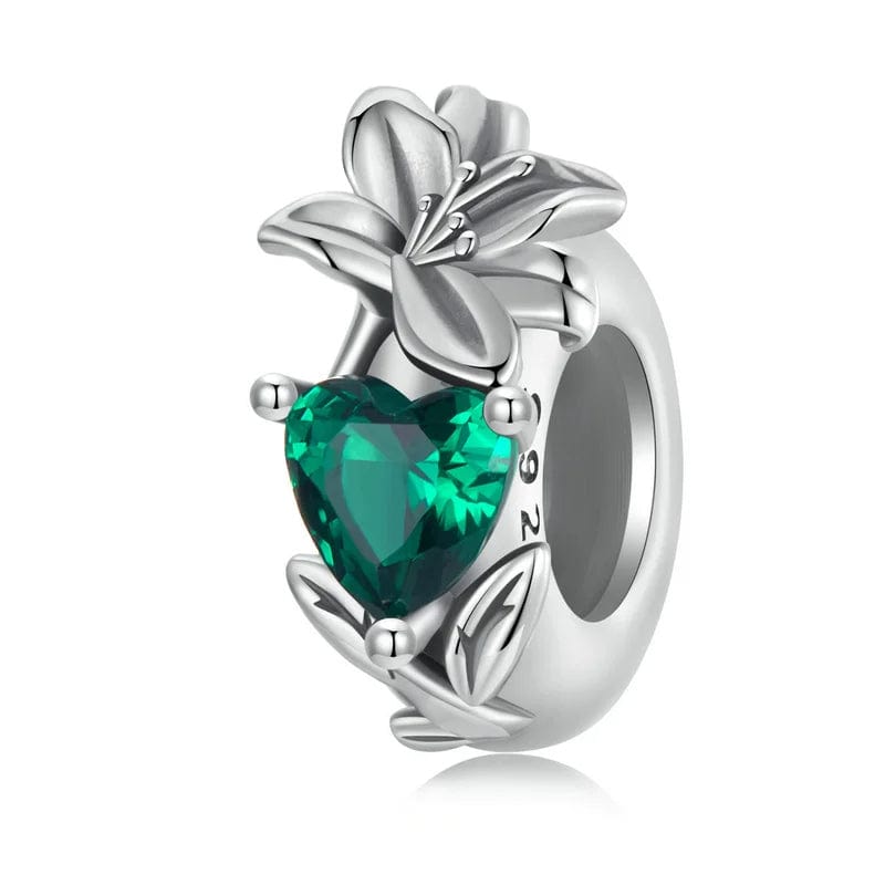 Amarante Jewelry Floral Heart Birthstone Charms