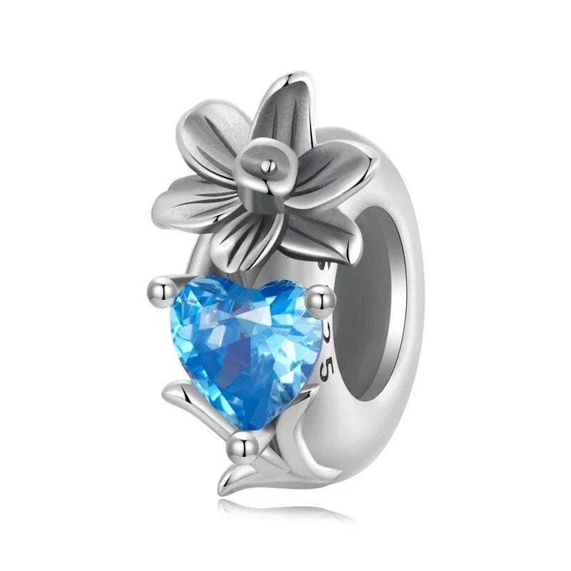 Amarante Jewelry Floral Heart Birthstone Charms