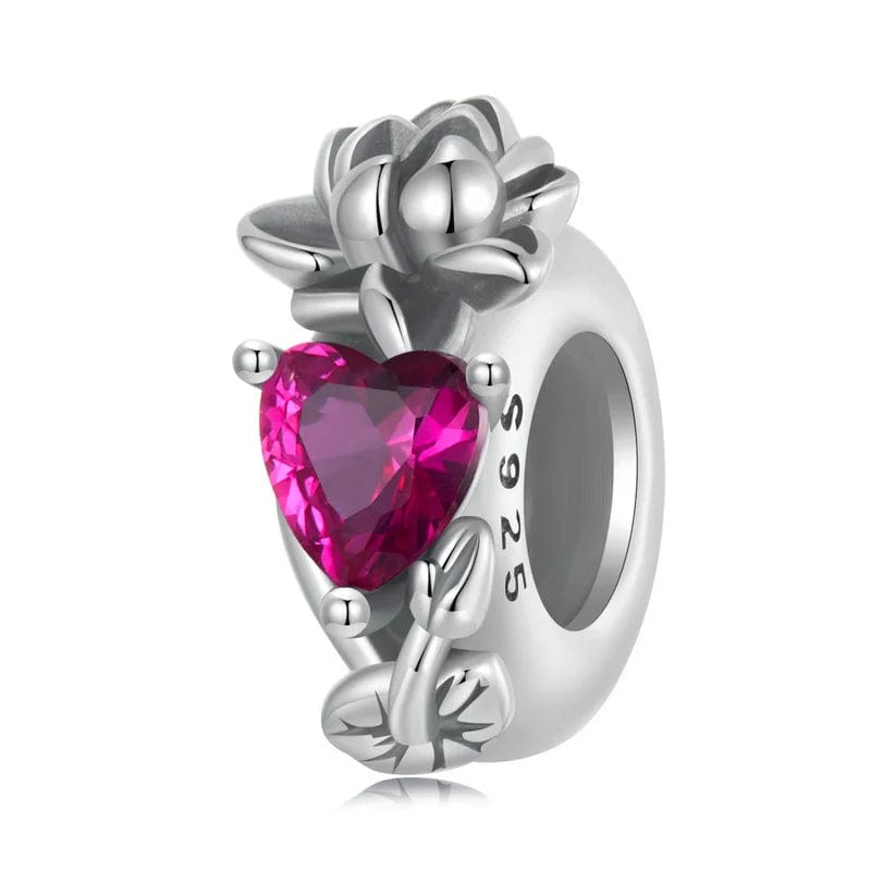 Amarante Jewelry Floral Heart Birthstone Charms