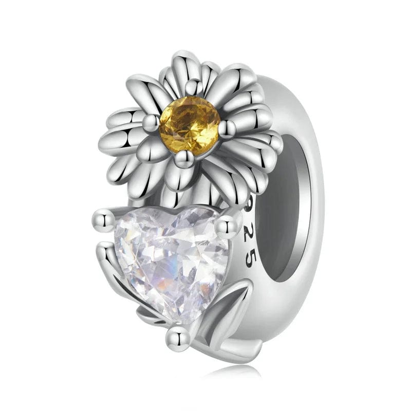 Amarante Jewelry Floral Heart Birthstone Charms