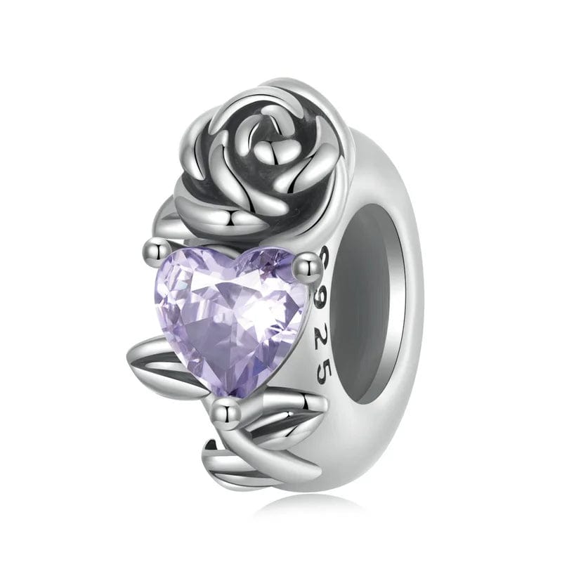 Amarante Jewelry Floral Heart Birthstone Charms