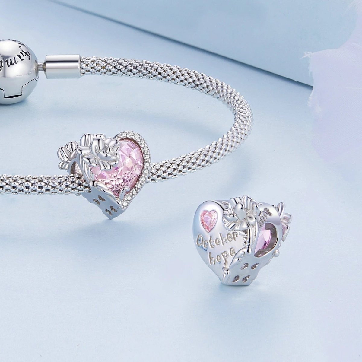 Amarante Jewelry Floral Heart Crystal Birthstone Charms