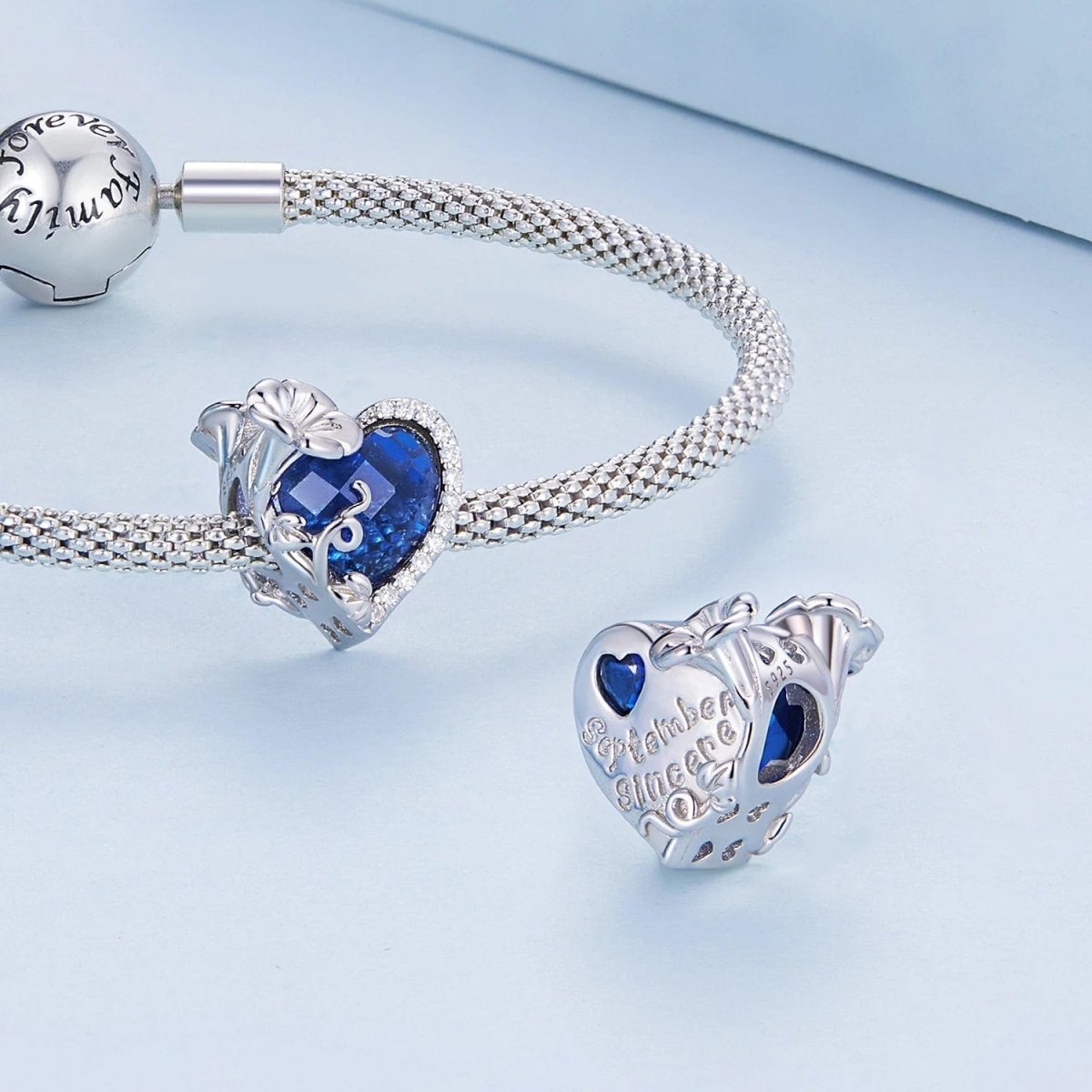 Amarante Jewelry Floral Heart Crystal Birthstone Charms