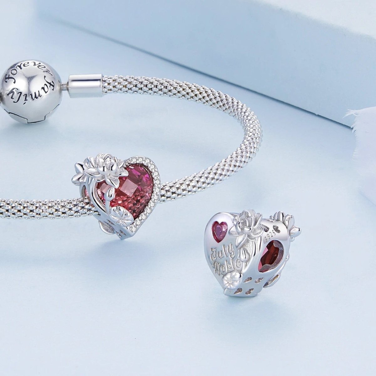 Amarante Jewelry Floral Heart Crystal Birthstone Charms