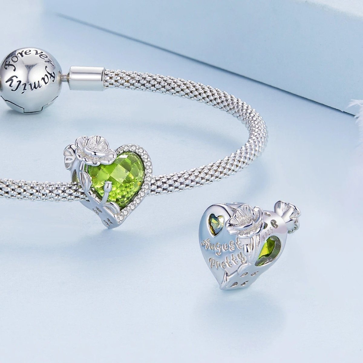 Amarante Jewelry Floral Heart Crystal Birthstone Charms