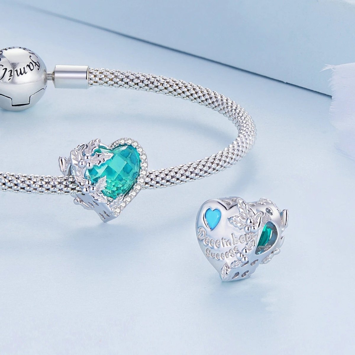 Amarante Jewelry Floral Heart Crystal Birthstone Charms