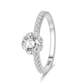 Amarante Jewelry Floral Setting Round Cut Pavé Band Ring