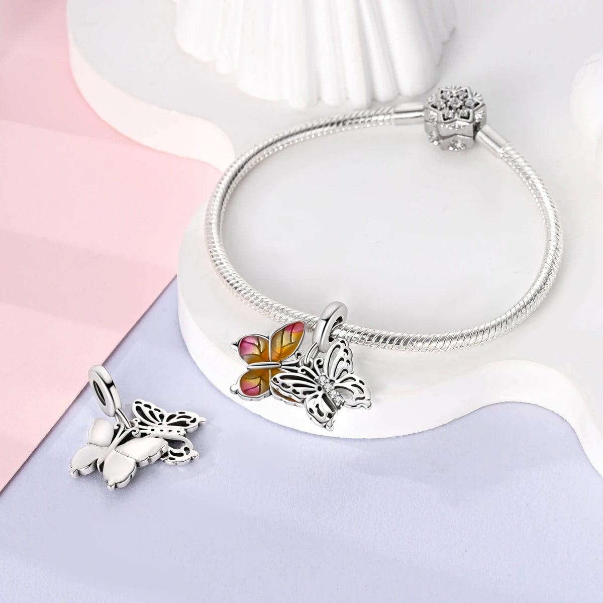 Amarante Jewelry Flying Butterflies Dangle Charm