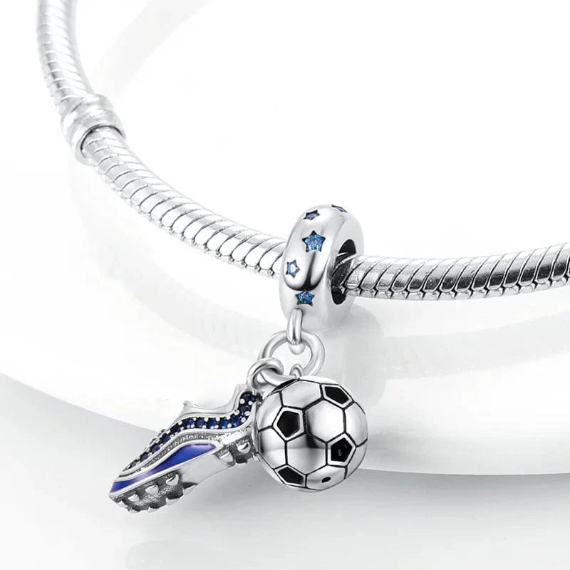 Amarante Jewelry Football Ball and Shoe Double Dangle Charm
