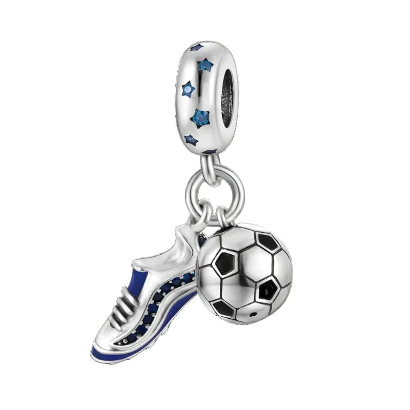 Amarante Jewelry Football Ball and Shoe Double Dangle Charm