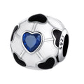 Amarante Jewelry FootBall Bead With Blue Heart Accents