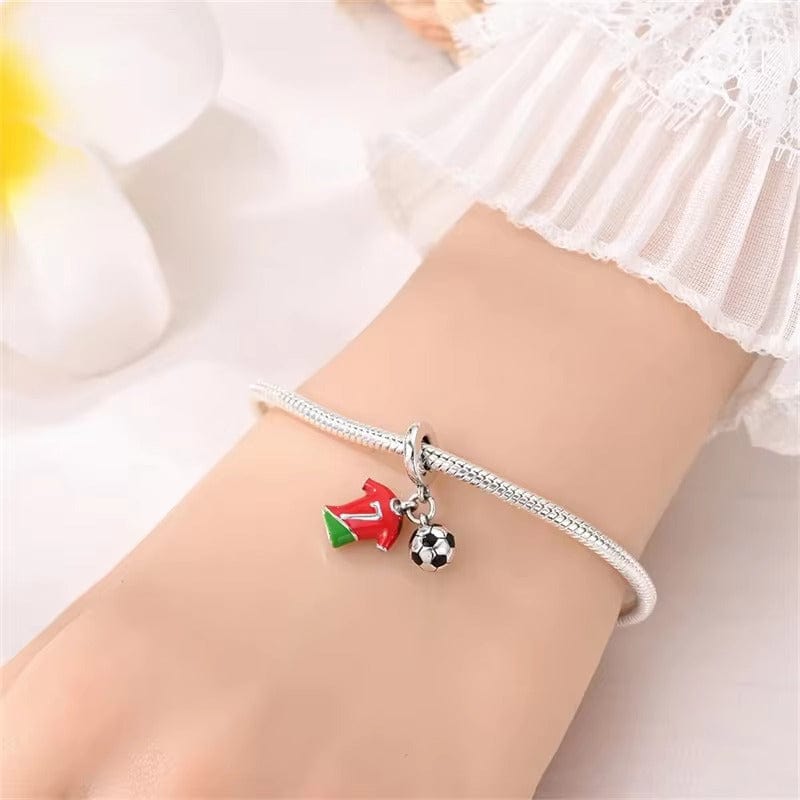 Amarante Jewelry Football Charm Portugal CR7 Siuu Dangle Charm