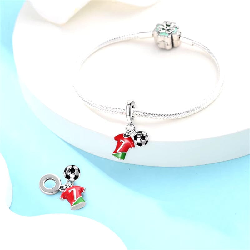 Amarante Jewelry Football Charm Portugal CR7 Siuu Dangle Charm