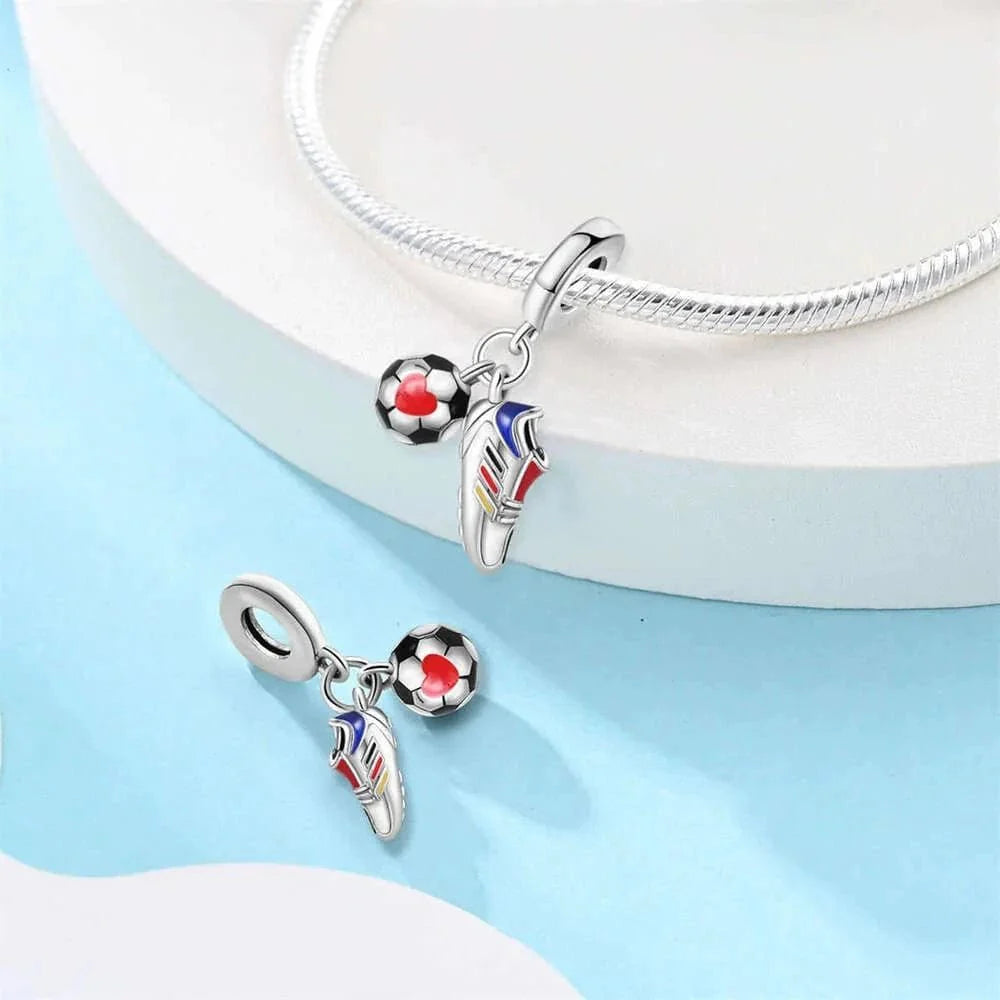 Amarante Jewelry Football Shoe & Ball Dangle Charm
