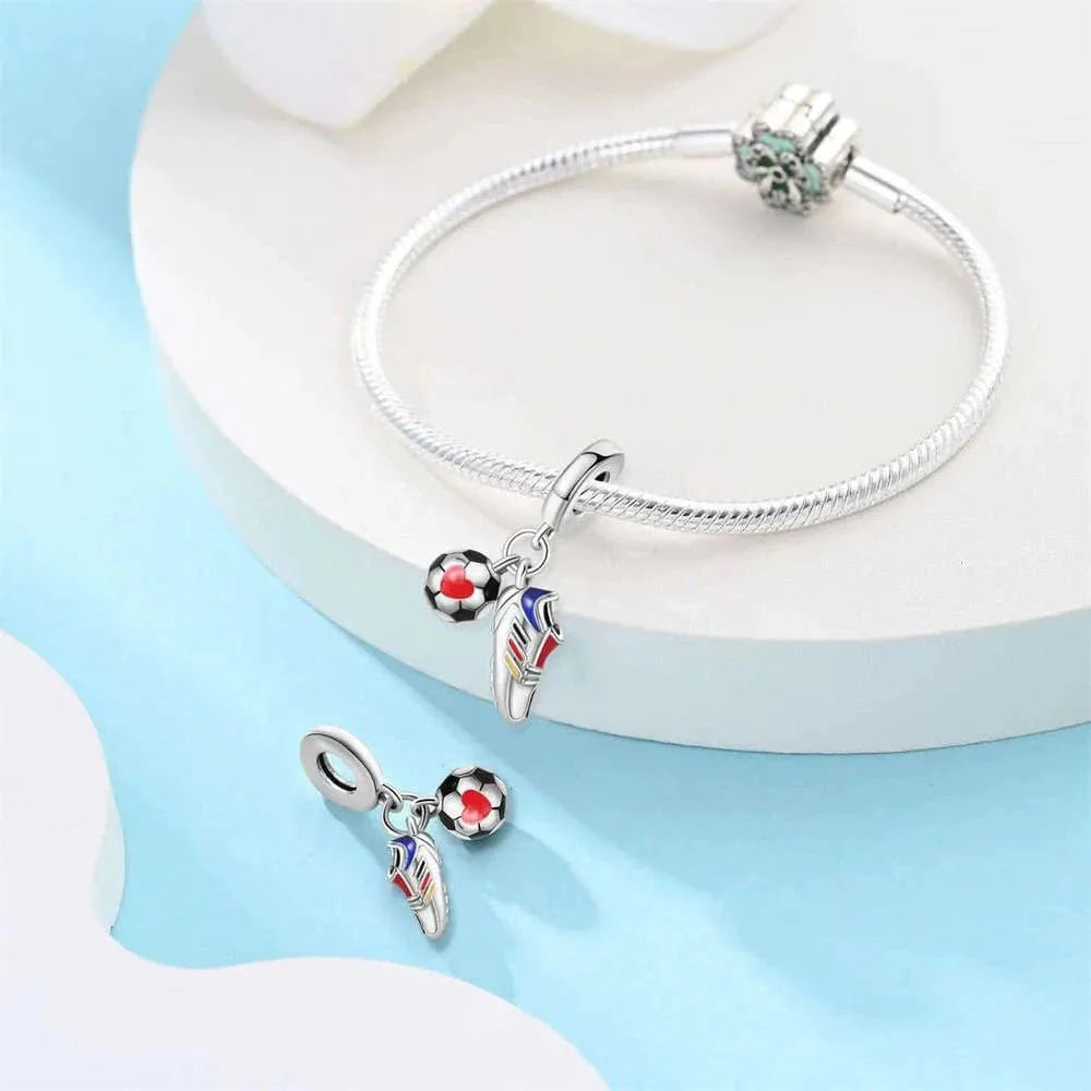 Amarante Jewelry Football Shoe & Ball Dangle Charm