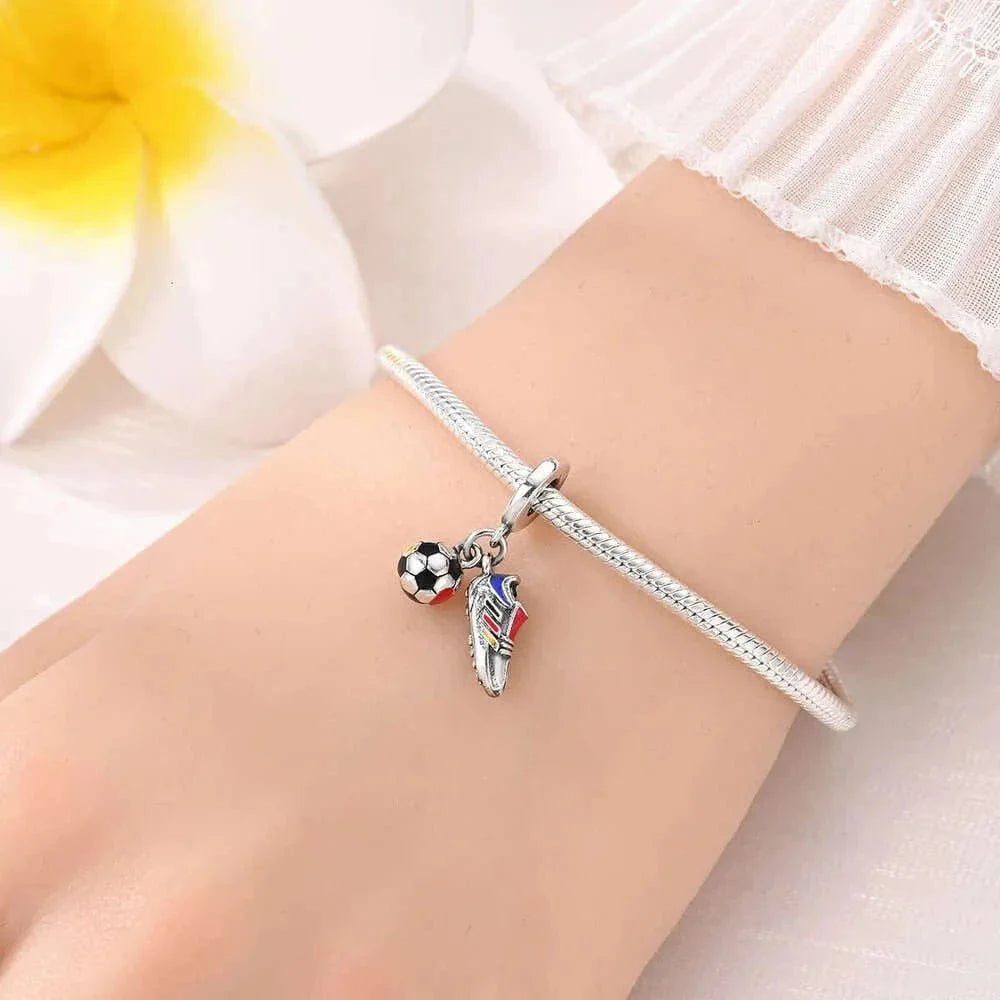 Amarante Jewelry Football Shoe & Ball Dangle Charm