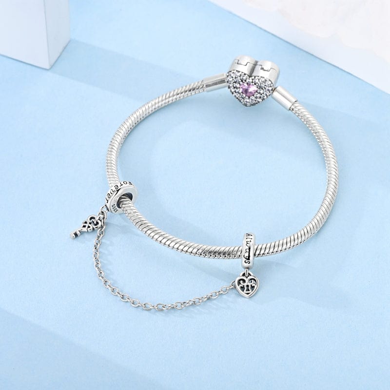 Amarante Jewelry Forever & Always, Heart Lock & Key Charm