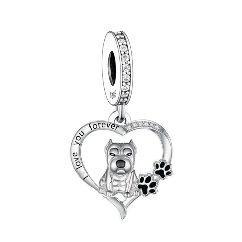 Amarante Jewelry Forever Love Pitbull Dog Charm
