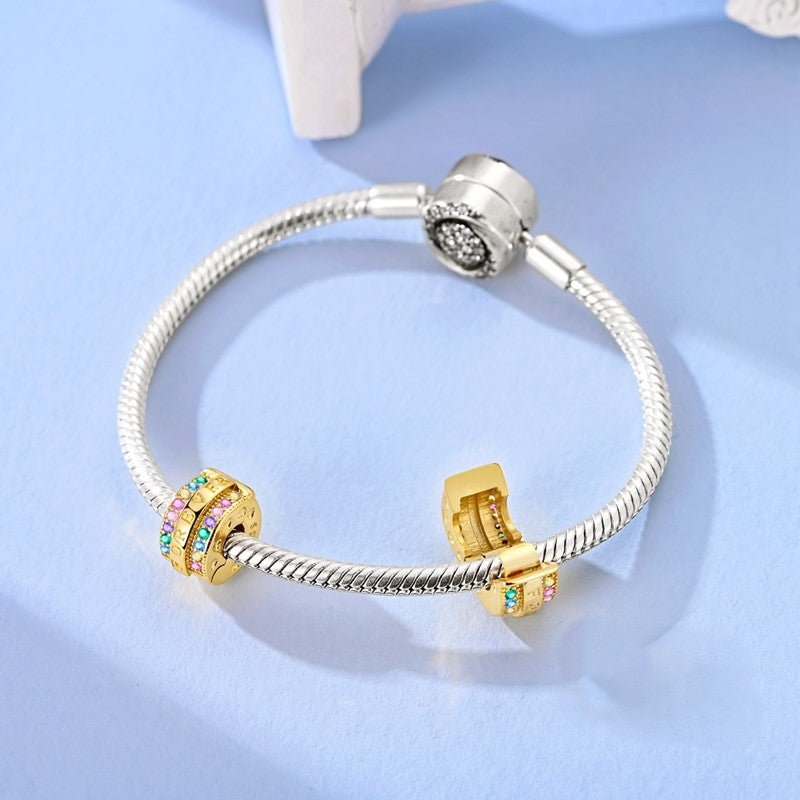 Amarante Jewelry Forever Rainbow Pavé Gold Clip Charm