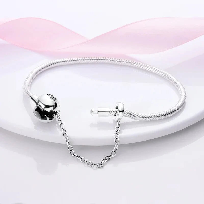 Amarante Jewelry Forever Snake Chain Bracelet with Heart Clasp and Safety Chain