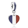 Amarante Jewelry France Heart Flag Dangle Charm