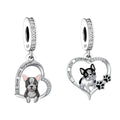 Amarante Jewelry French Bulldog Heart Charm Duo