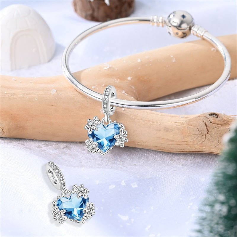 Amarante Jewelry Frozen Heart Snowflake Dangle Charm