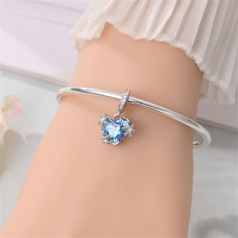 Amarante Jewelry Frozen Heart Snowflake Dangle Charm
