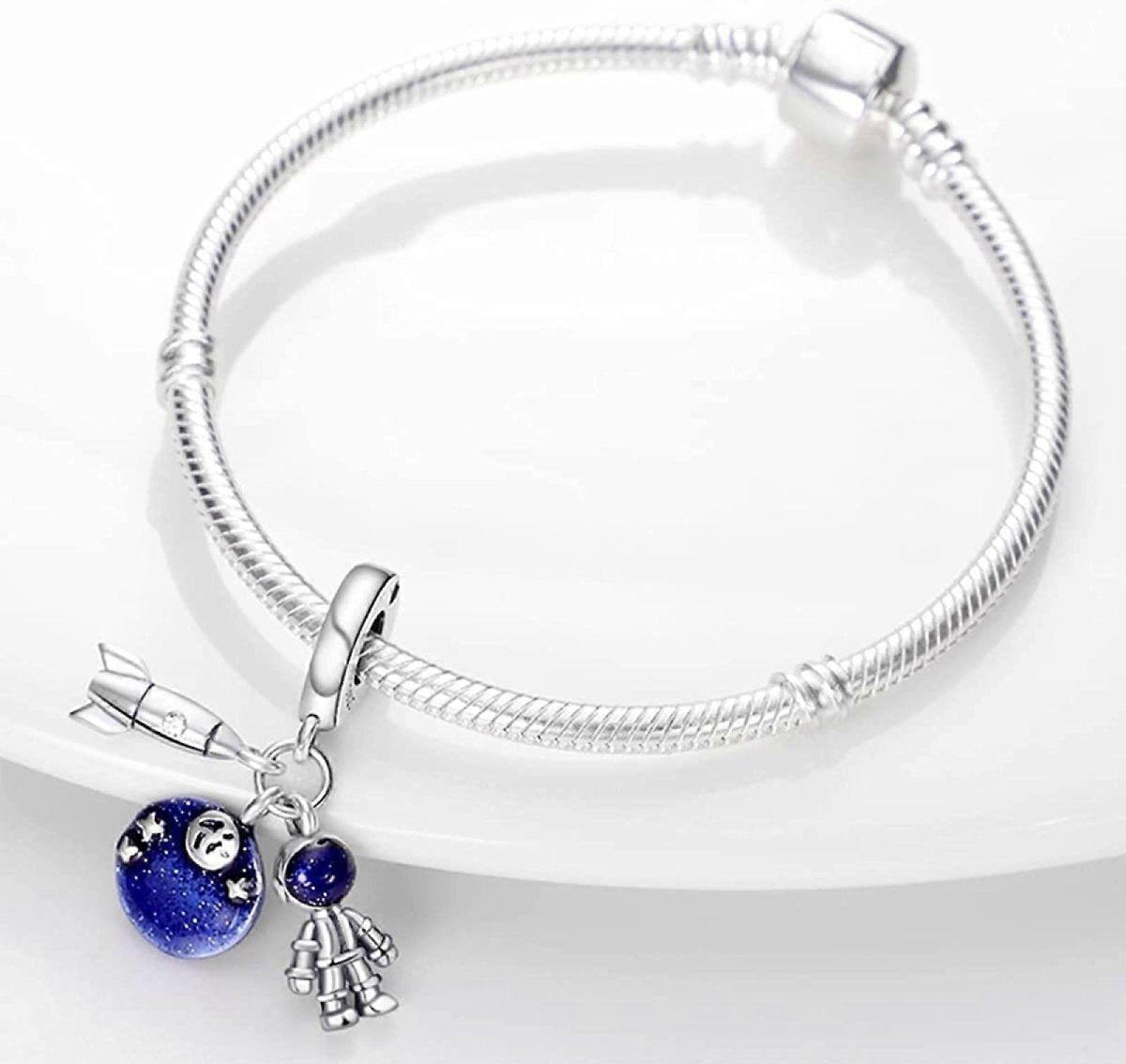 Amarante Jewelry Galactic Rocket, Planet, and Astronaut Charm