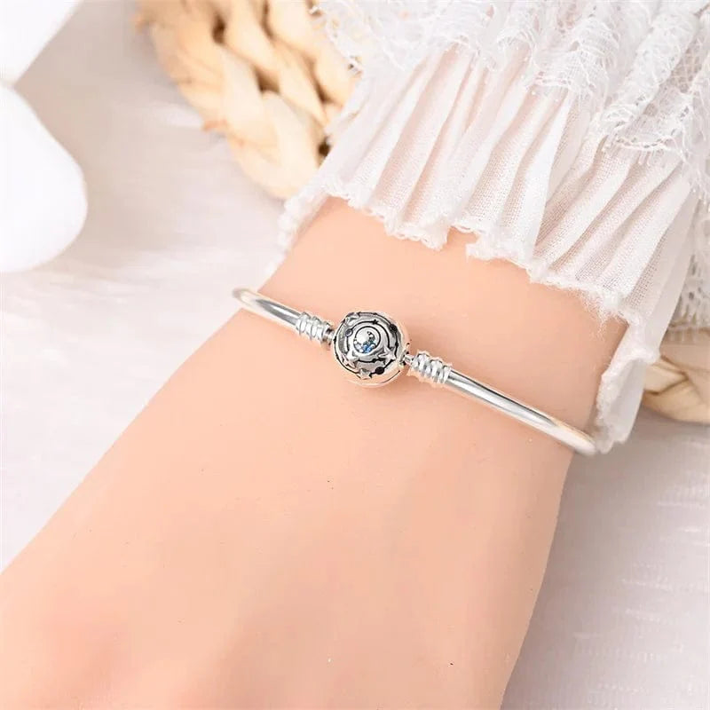 Amarante Jewelry Galaxy Charm Bangle – Starry Night Design with Blue Crystals
