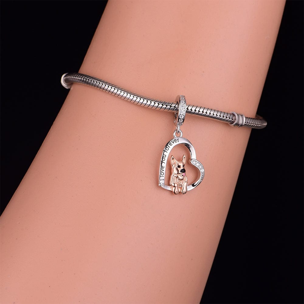 Amarante Jewelry German Shepherd Dog Heart Charm
