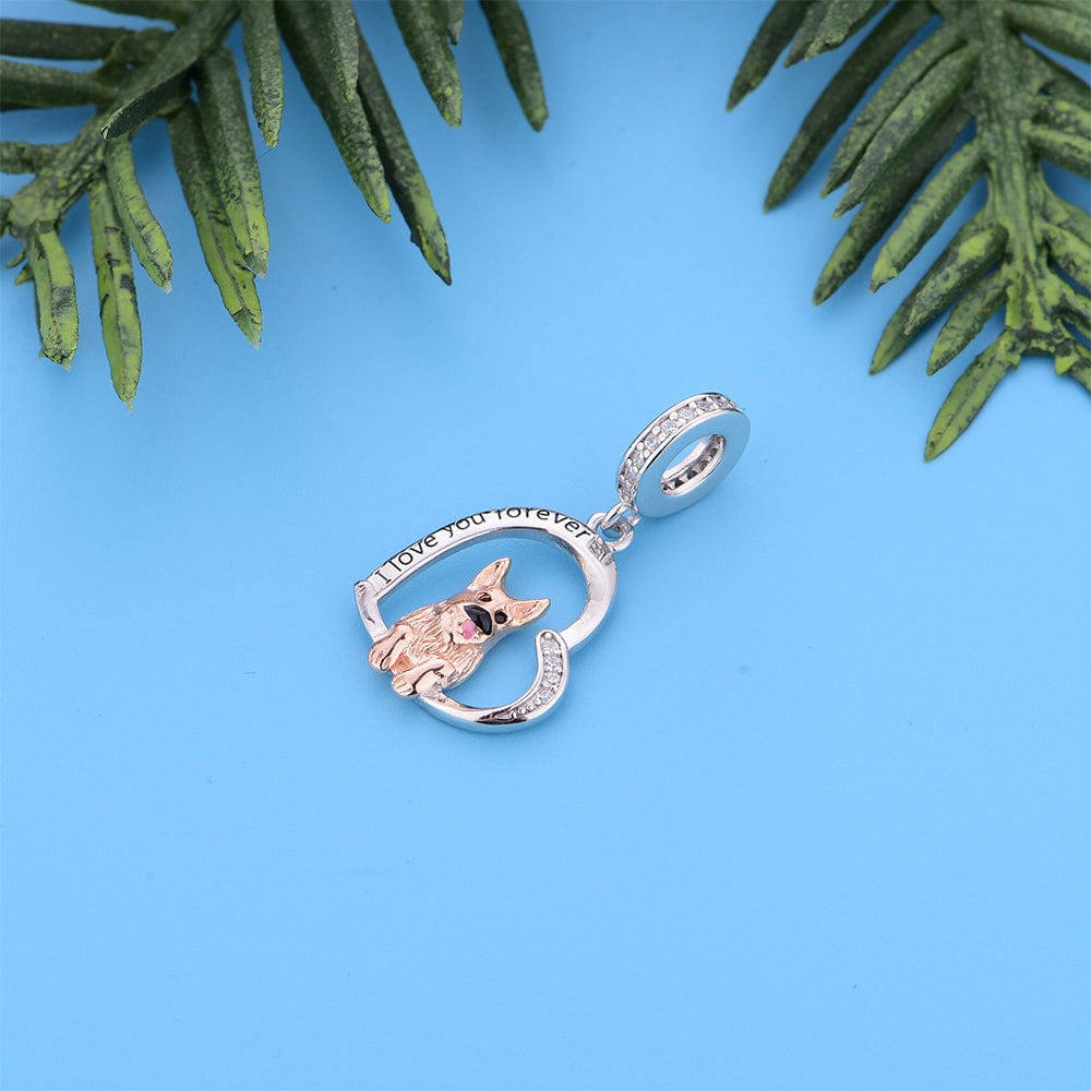 Amarante Jewelry German Shepherd Dog Heart Charm