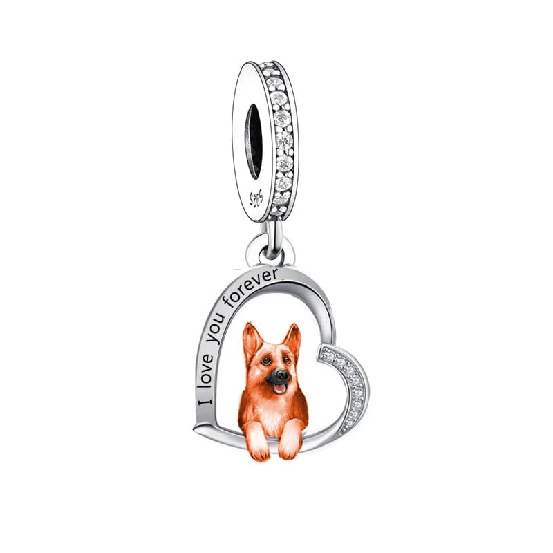 Amarante Jewelry German Shepherd Dog Heart Charm