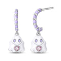 Amarante Jewelry Ghost Hoop Earrings with Heart Gemstone