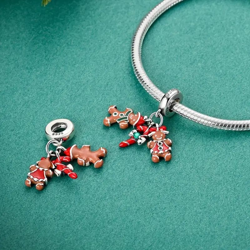 Amarante Jewelry Gingerbread Couple and Candy Cane Charm