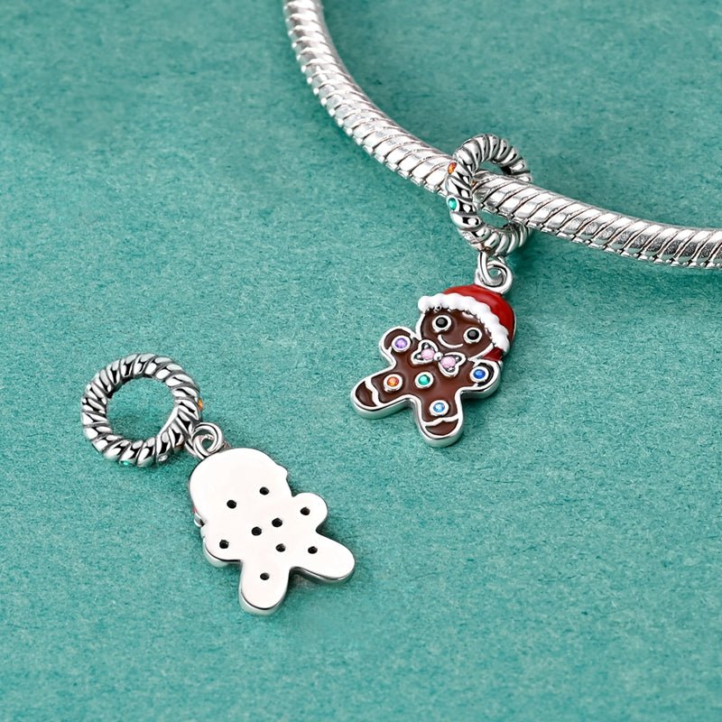 Amarante Jewelry Gingerbread Man with Santa Hat Dangle Charm