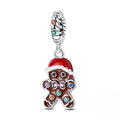 Amarante Jewelry Gingerbread Man with Santa Hat Dangle Charm