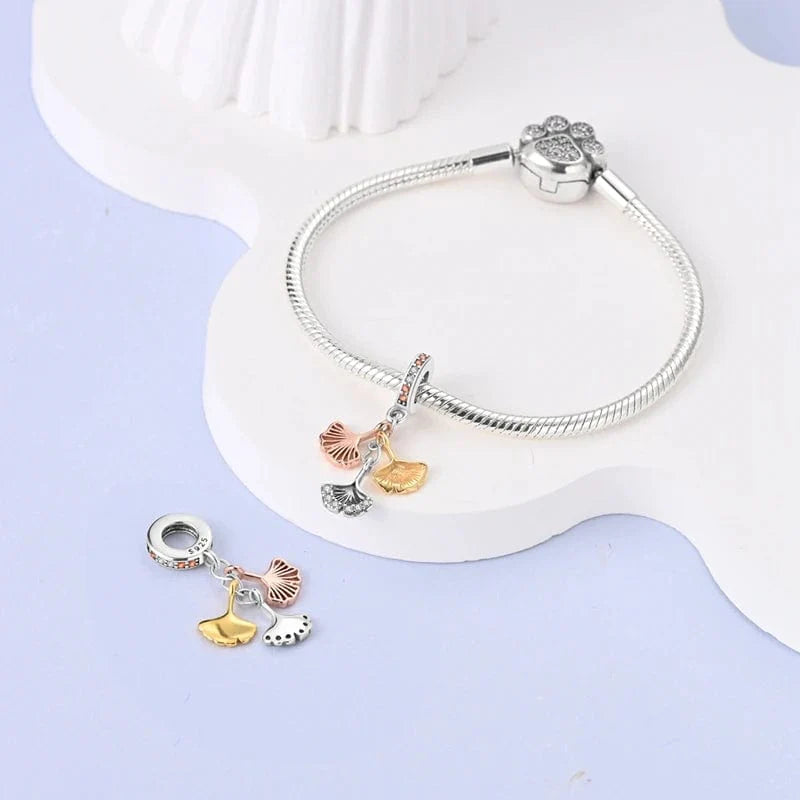 Amarante Jewelry Ginkgo Biloba Leaves Dangle Charm