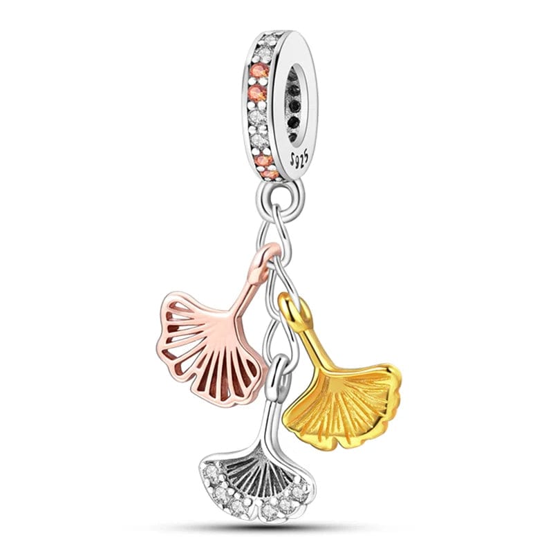 Amarante Jewelry Ginkgo Biloba Leaves Dangle Charm