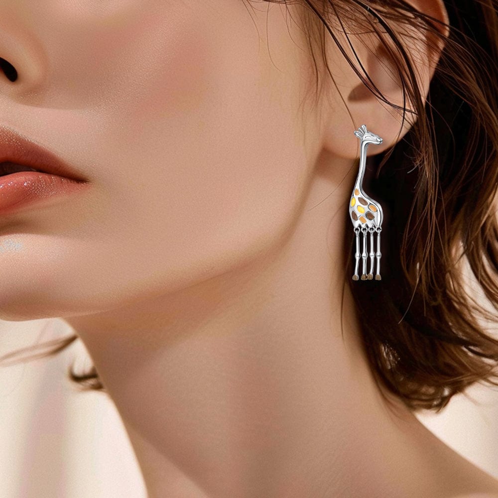 Amarante Jewelry Giraffe Drop Earrings with Enamel Details