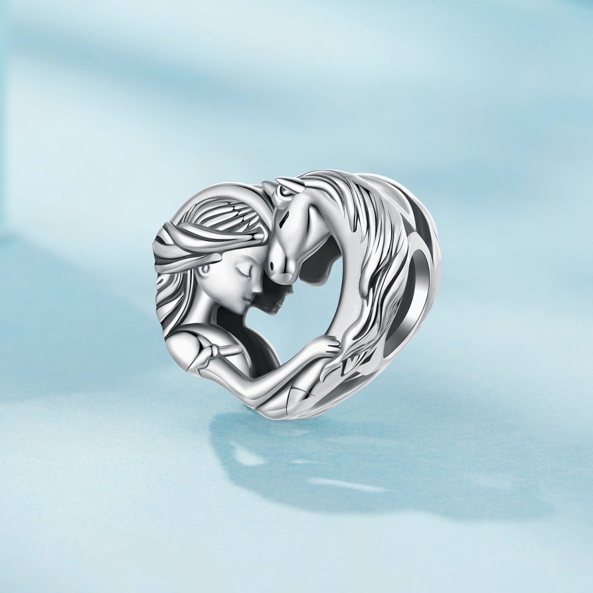 Amarante Jewelry Girl & Horse Heart - Shaped Charm