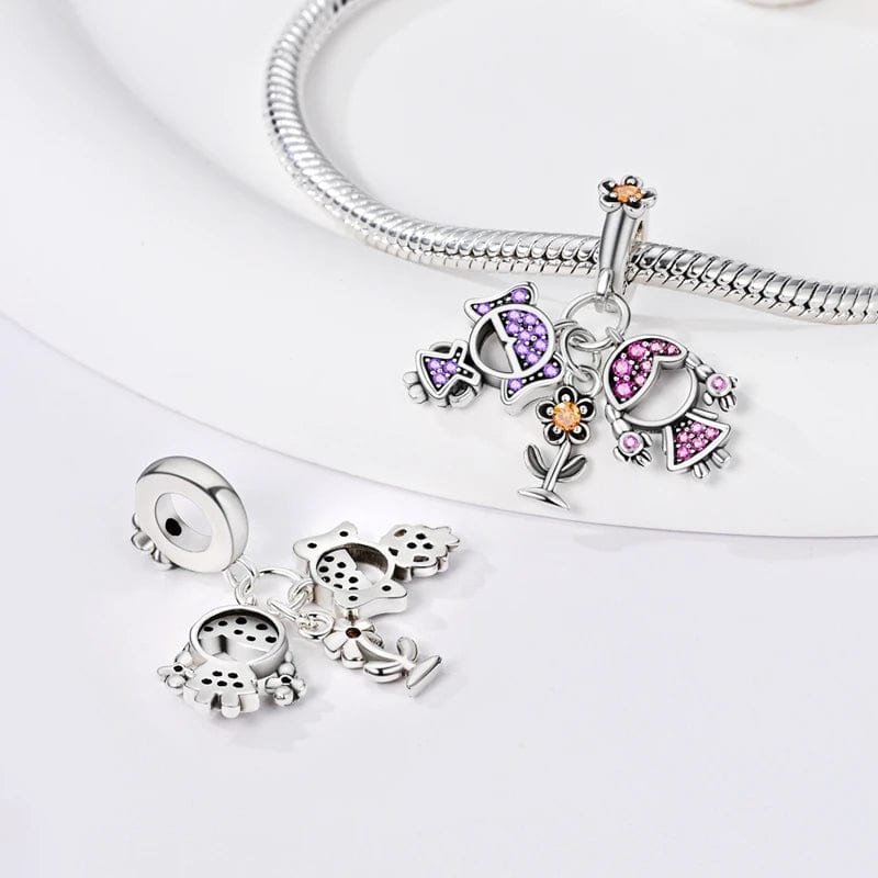 Amarante Jewelry Girls Flower Dangle Charm